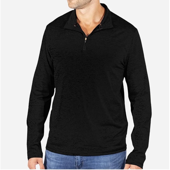 Copper Fit Men’s Essential Quarter Zip Long Sleeve Shirt in Grey, Size Large - Picture 2 of 5